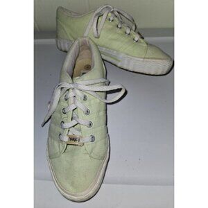 * TOTES Light Green Canvas Tie Sneakers Ladies Size 8